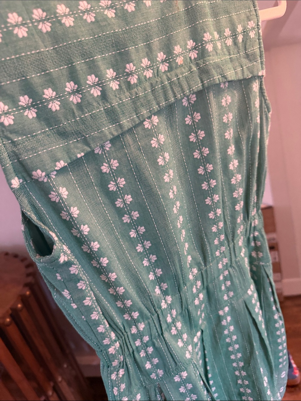 Mauve Teal Sleeveless Embroidered Midi Dress - Picture 5 of 7